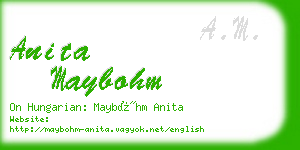 anita maybohm business card